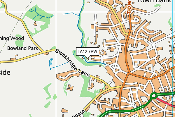 LA12 7BW map - OS VectorMap District (Ordnance Survey)