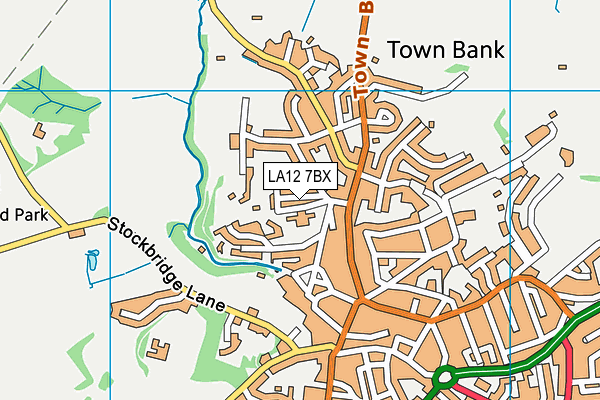 LA12 7BX map - OS VectorMap District (Ordnance Survey)
