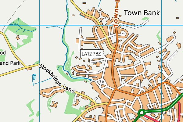 LA12 7BZ map - OS VectorMap District (Ordnance Survey)