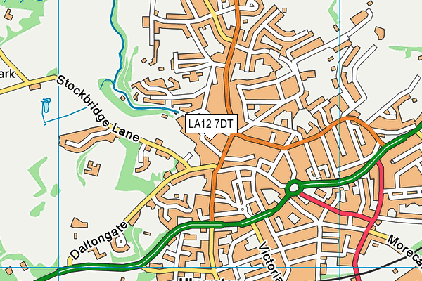 LA12 7DT map - OS VectorMap District (Ordnance Survey)