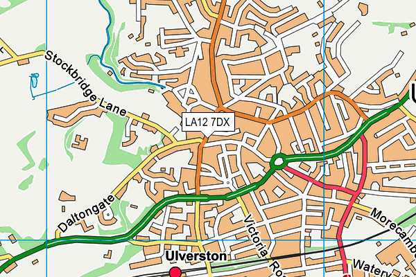 LA12 7DX map - OS VectorMap District (Ordnance Survey)