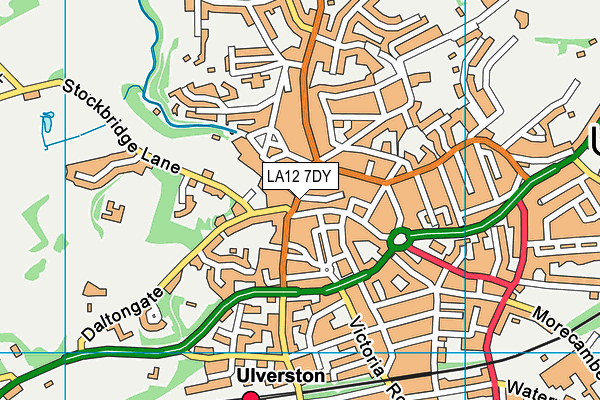 LA12 7DY map - OS VectorMap District (Ordnance Survey)