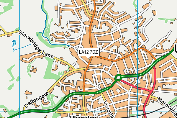 LA12 7DZ map - OS VectorMap District (Ordnance Survey)