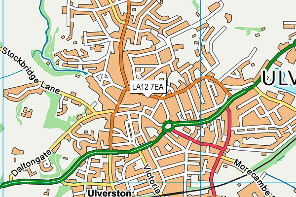 LA12 7EA map - OS VectorMap District (Ordnance Survey)