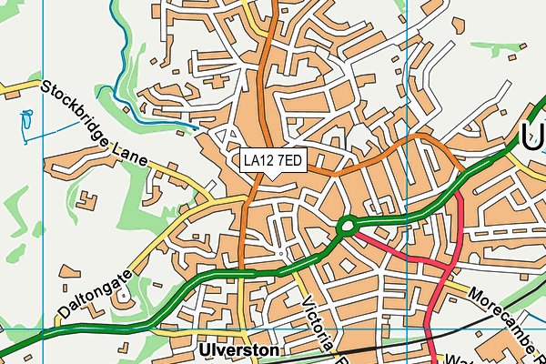 LA12 7ED map - OS VectorMap District (Ordnance Survey)