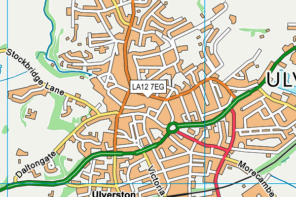LA12 7EG map - OS VectorMap District (Ordnance Survey)