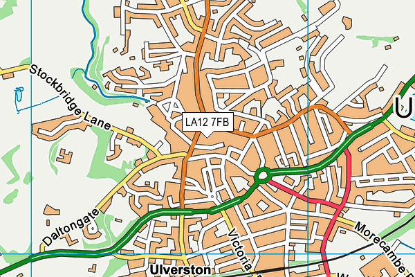 LA12 7FB map - OS VectorMap District (Ordnance Survey)