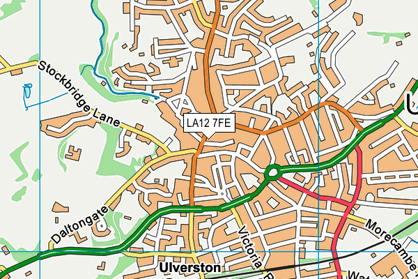 LA12 7FE map - OS VectorMap District (Ordnance Survey)