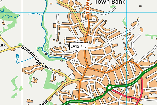 LA12 7FJ map - OS VectorMap District (Ordnance Survey)