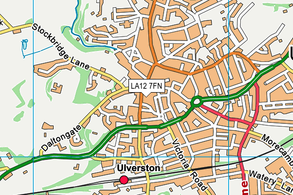 LA12 7FN map - OS VectorMap District (Ordnance Survey)