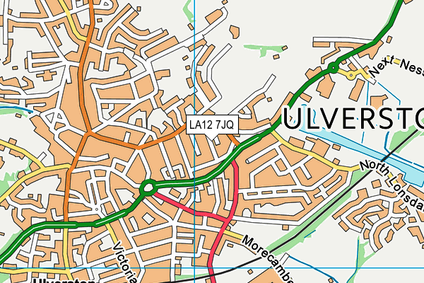 LA12 7JQ map - OS VectorMap District (Ordnance Survey)