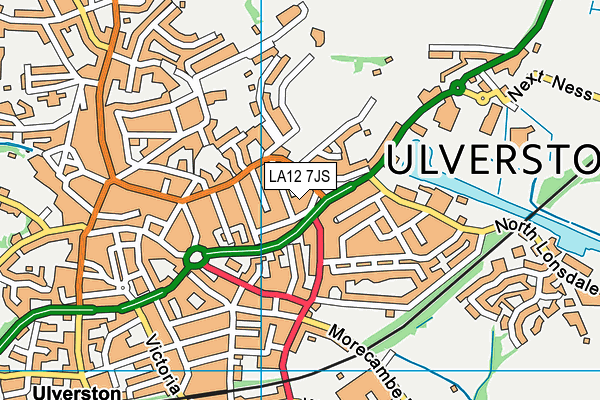LA12 7JS map - OS VectorMap District (Ordnance Survey)