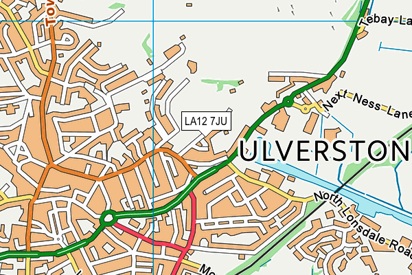 LA12 7JU map - OS VectorMap District (Ordnance Survey)