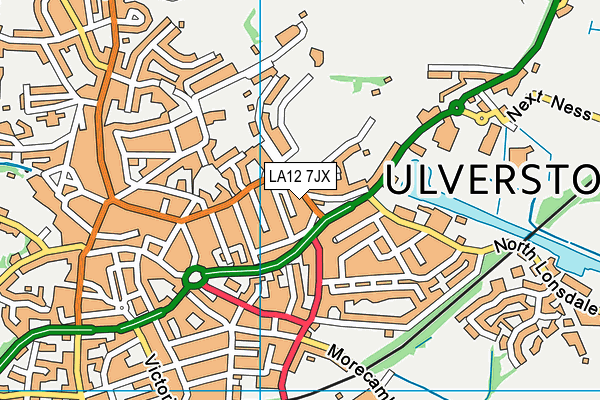 LA12 7JX map - OS VectorMap District (Ordnance Survey)