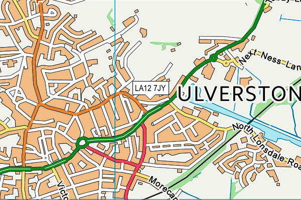 LA12 7JY map - OS VectorMap District (Ordnance Survey)