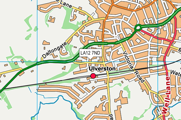 LA12 7ND map - OS VectorMap District (Ordnance Survey)