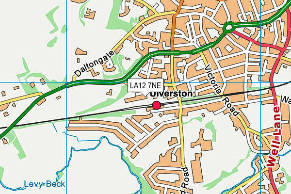 LA12 7NE map - OS VectorMap District (Ordnance Survey)