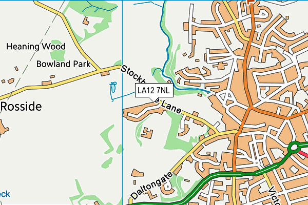 LA12 7NL map - OS VectorMap District (Ordnance Survey)