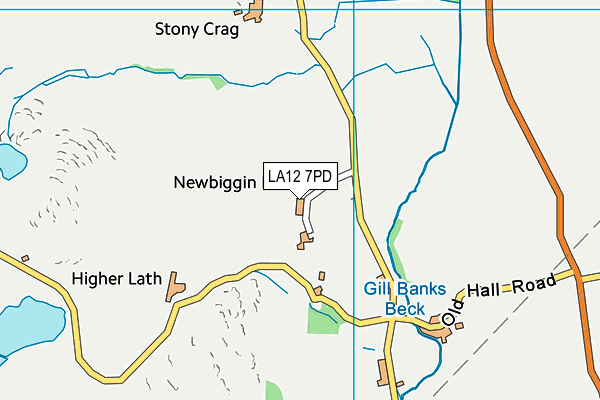 LA12 7PD map - OS VectorMap District (Ordnance Survey)