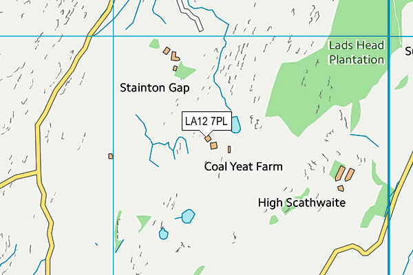 LA12 7PL map - OS VectorMap District (Ordnance Survey)