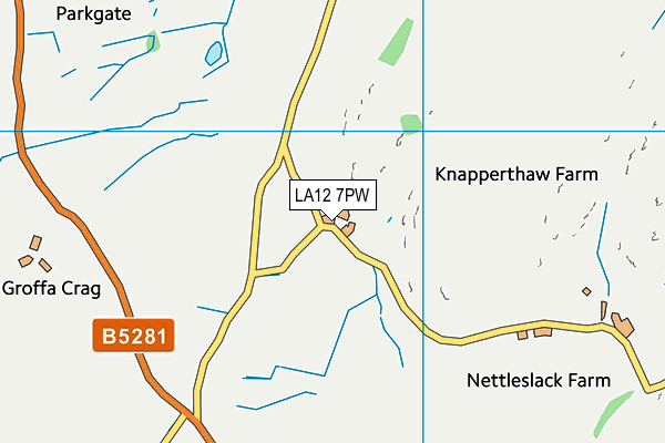 LA12 7PW map - OS VectorMap District (Ordnance Survey)