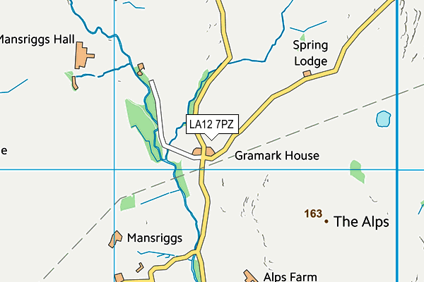 LA12 7PZ map - OS VectorMap District (Ordnance Survey)