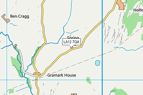 LA12 7QA map - OS VectorMap District (Ordnance Survey)