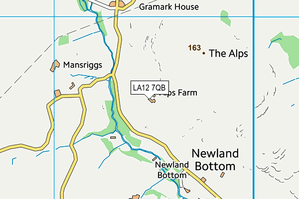 LA12 7QB map - OS VectorMap District (Ordnance Survey)
