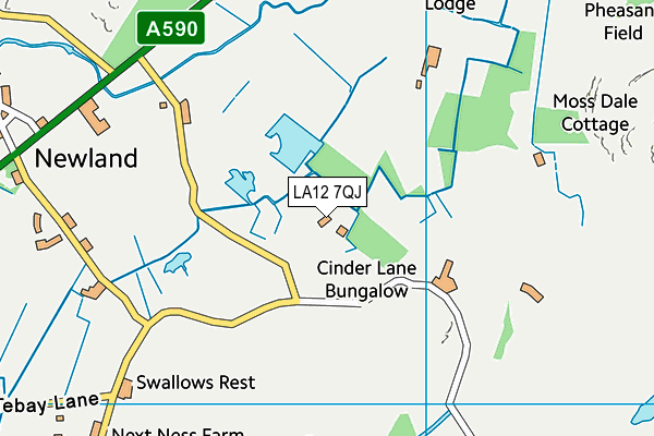 LA12 7QJ map - OS VectorMap District (Ordnance Survey)