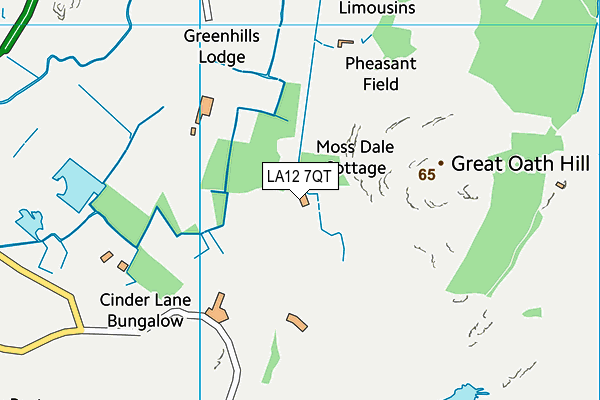LA12 7QT map - OS VectorMap District (Ordnance Survey)