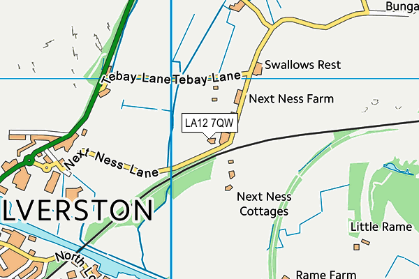 LA12 7QW map - OS VectorMap District (Ordnance Survey)