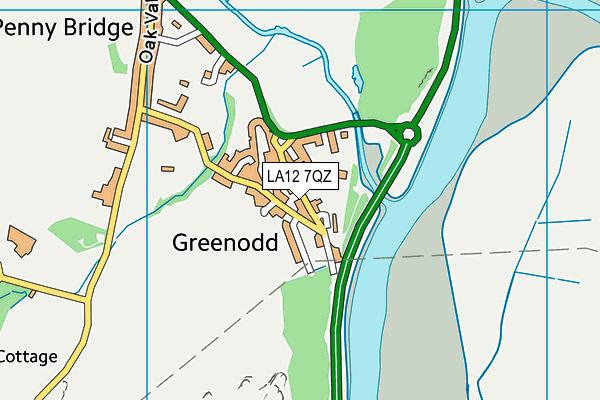 LA12 7QZ map - OS VectorMap District (Ordnance Survey)