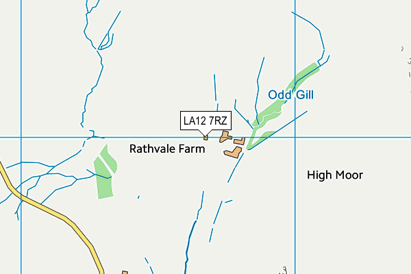 LA12 7RZ map - OS VectorMap District (Ordnance Survey)