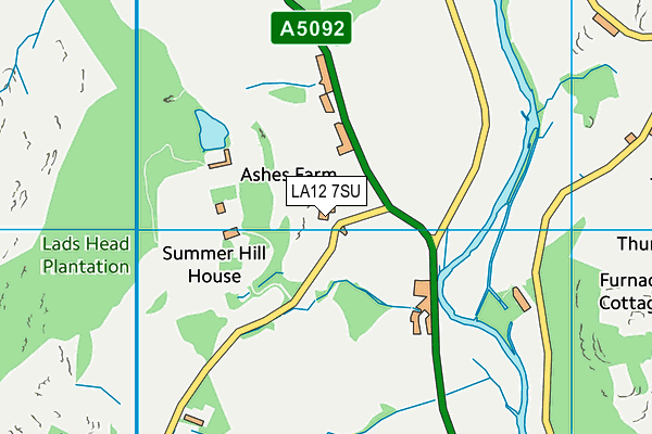 LA12 7SU map - OS VectorMap District (Ordnance Survey)