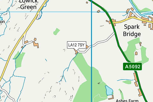 LA12 7SY map - OS VectorMap District (Ordnance Survey)
