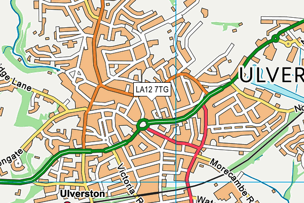 LA12 7TG map - OS VectorMap District (Ordnance Survey)