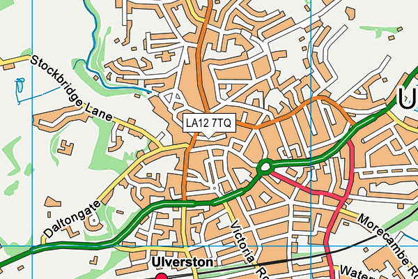 LA12 7TQ map - OS VectorMap District (Ordnance Survey)