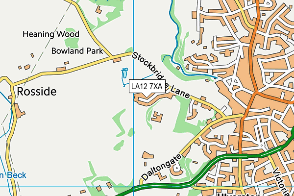 LA12 7XA map - OS VectorMap District (Ordnance Survey)
