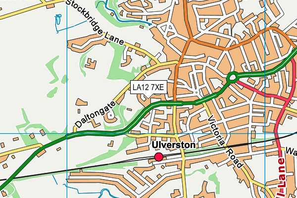 LA12 7XE map - OS VectorMap District (Ordnance Survey)