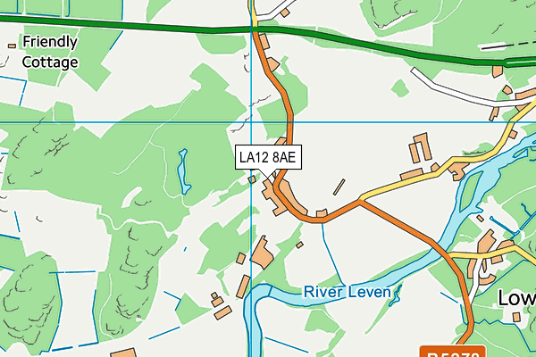 LA12 8AE map - OS VectorMap District (Ordnance Survey)