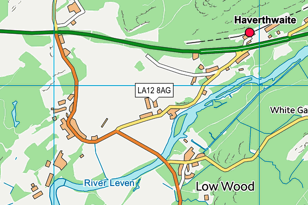 LA12 8AG map - OS VectorMap District (Ordnance Survey)