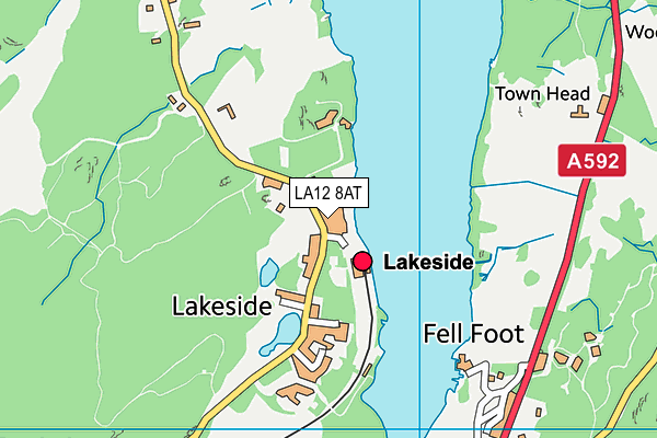 Lakeside Hotel map (LA12 8AT) - OS VectorMap District (Ordnance Survey)