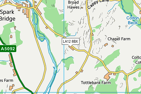 LA12 8BX map - OS VectorMap District (Ordnance Survey)