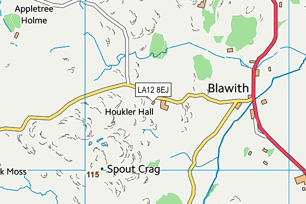 LA12 8EJ map - OS VectorMap District (Ordnance Survey)