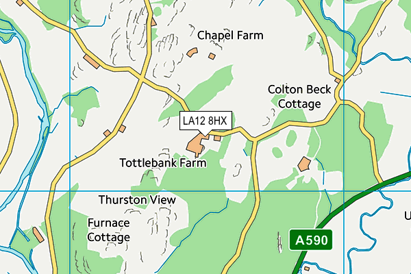 LA12 8HX map - OS VectorMap District (Ordnance Survey)