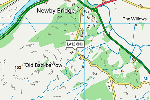 LA12 8NU map - OS VectorMap District (Ordnance Survey)