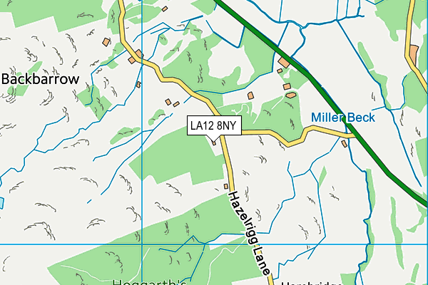 LA12 8NY map - OS VectorMap District (Ordnance Survey)