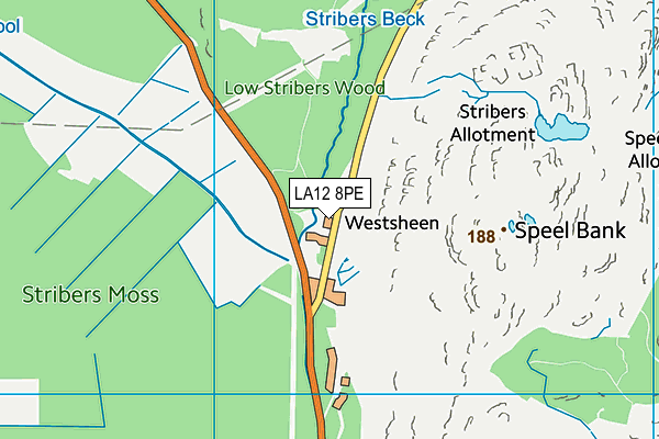 LA12 8PE map - OS VectorMap District (Ordnance Survey)