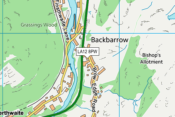 LA12 8PW map - OS VectorMap District (Ordnance Survey)