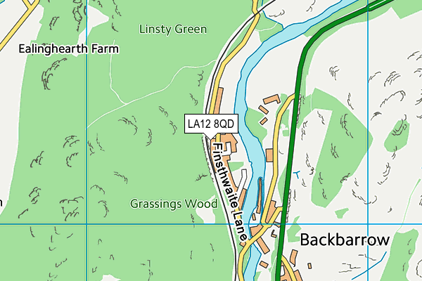 LA12 8QD map - OS VectorMap District (Ordnance Survey)